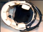 Sensor attached inside a helmet